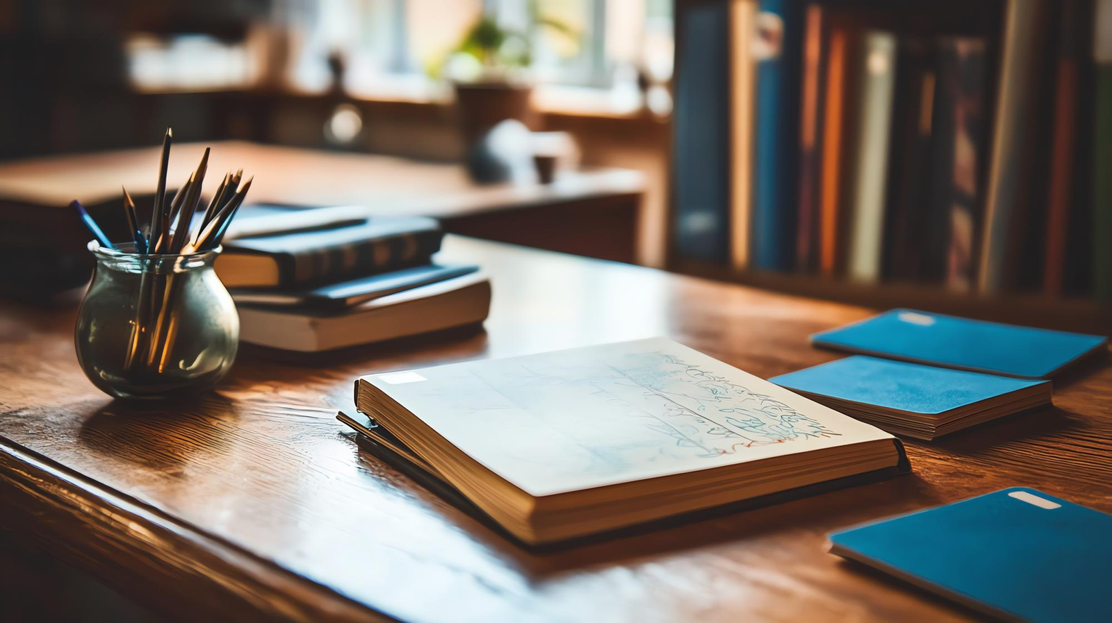 Workspace notebook and books
